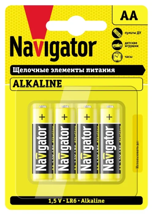 Элемент питания алкалиновый AA/LR6 61 463 NBT-NPE-LR6-BP4 (блист.4шт) Navigator 61463