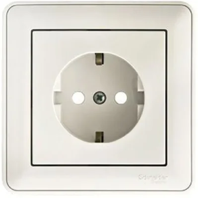 Розетка 1-м СП W59 16А IP20 с заземл. защ. шторки в сборе бел. SE RS16-152-18