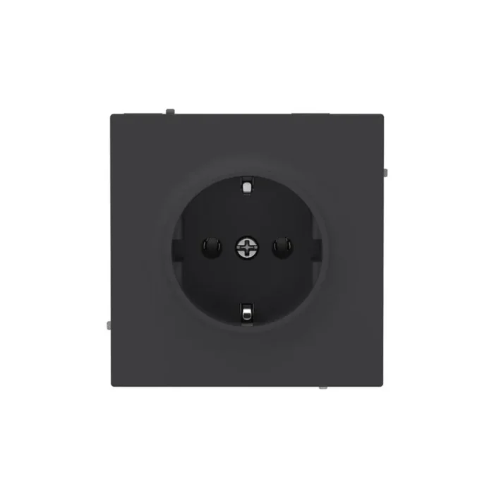 Розетка силовая KANT 2P+E без шторки черн. уголь DKC 7012033