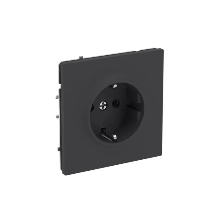 Розетка силовая KANT 2P+E без шторки черн. уголь DKC 7012033