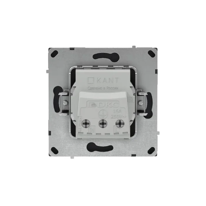 Розетка силовая KANT 2P+E без шторки черн. уголь DKC 7012033