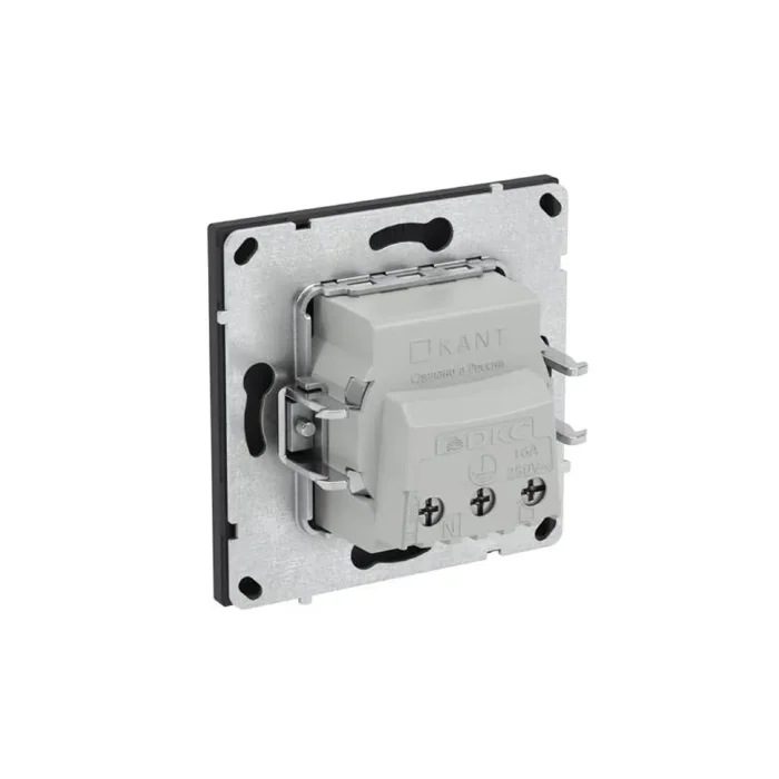 Розетка силовая KANT 2P+E без шторки черн. уголь DKC 7012033