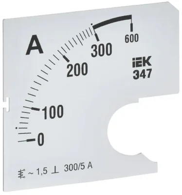 Шкала сменная для амперметра Э47 300/5А-1.5 72х72мм IEK IPA10D-SC-0300