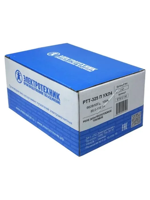 Реле тепл. РТТ 325 П УХЛ4 100А 660В/50Гц 1з+1р IP00 Электротехник ET512150