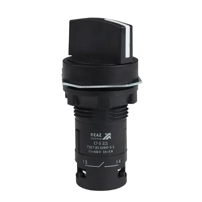 Переключатель 2 положения OptiSignal Compact D22 С7-S-211 черн. 1НО+1НЗ XB7ND25 КЭАЗ 362136