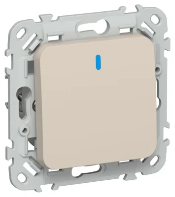 Выключатель 1-кл. СП FLITE ВС11-1-1-ФлЛ 10А с индикацией механизм льняной IEK FI-V10-1-10-1-K88