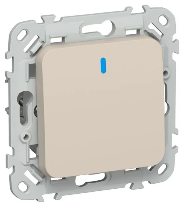 Выключатель 1-кл. СП FLITE ВС11-1-1-ФлЛ 10А с индикацией механизм льняной IEK FI-V10-1-10-1-K88
