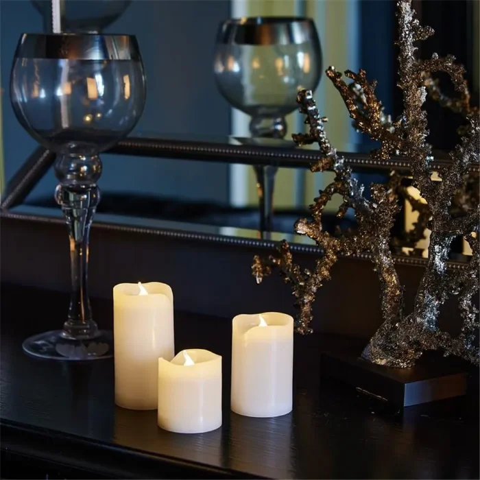 Фигура LED "Свеча" ULD-F050 WARM WHITE CANDLE SET3 на батарейках 2АА (не в/к) 1 светодиод. тепл. бел. свет (уп.3шт) Uniel UL-00007256