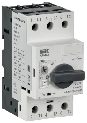 Выключатель автоматический защиты двигателя A1 GV2P 0.16-0.25А ARMAT IEK AR-MPCB-A1A25