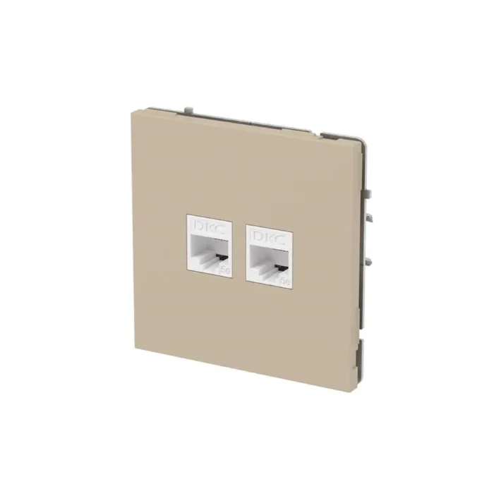 Розетка компьютерная 2-м KANT RJ45 кат.5E без шторки ванильн. марципан DKC 7015664