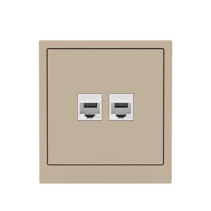 Розетка компьютерная 2-м KANT RJ45 кат.5E без шторки ванильн. марципан DKC 7015664