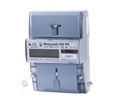 Счетчик Меркурий 206 PRSNO 1ф 5-60А класс точн. 1.0/2.0 многотариф. RS-485 ЖКИ с внешн. питанием с реле Екат. вр. Инкотекс М0000051775