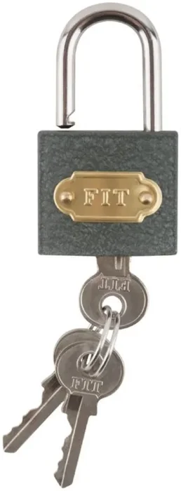 Замок навесной железный 32х28мм стальная дужка 5мм FIT 67132