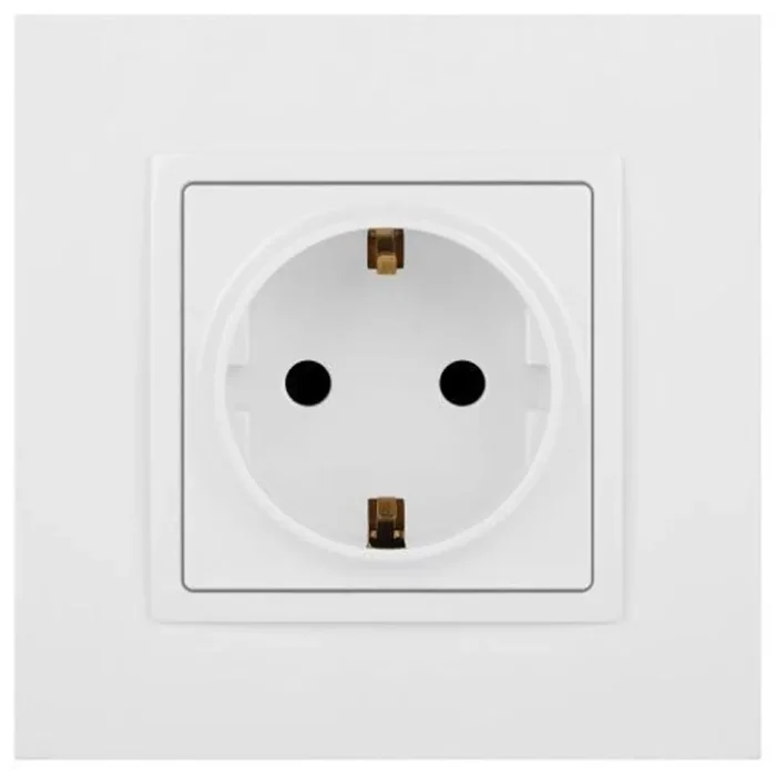 Розетка 1-м СП Эра Elegance 14-2102-01 16А IP20 16AX 250В 2P+E Schuko защ. шторки бел. Эра Б0034272