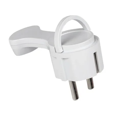 Вилка угловая плоская &quot;СТЕЛС&quot; 16А 250В с заземл. бел. PROxima EKF AVYF16-10-r