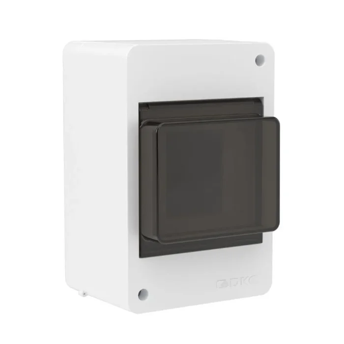 Щиток настенный 4мод. с тонированной дверцей бел. DKC F04W0WD