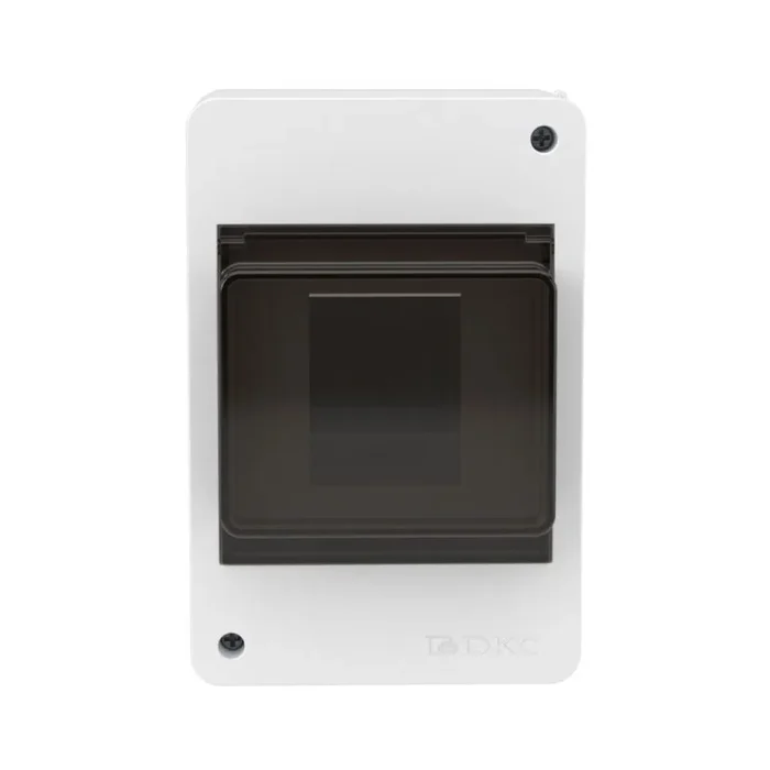 Щиток 4 мод настенный с тонированной дверцей бел. DKC F04W0WD
