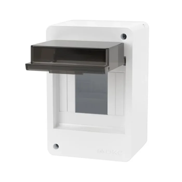 Щиток 4 мод настенный с тонированной дверцей бел. DKC F04W0WD