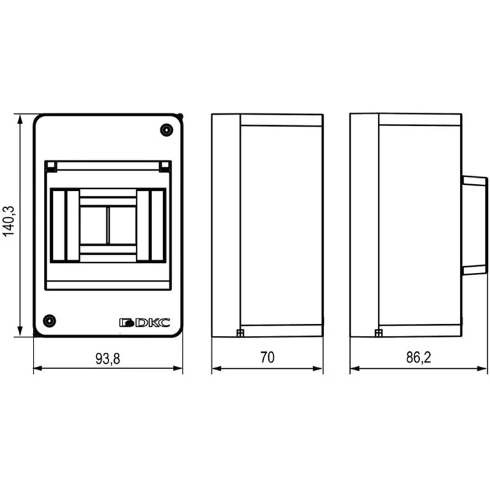 Щиток настенный 4мод. с тонированной дверцей бел. DKC F04W0WD
