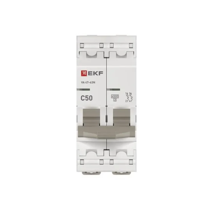 Выключатель автоматический модульный 2п C 50А 4.5кА ВА 47-63N PROxima EKF M634250C