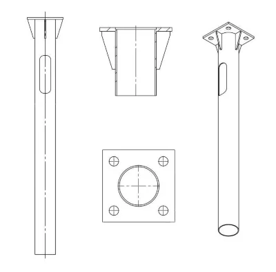 Деталь фундамента закладная ЗДФ-0.108-1.5(К200-150-4х20)-02 (для ОГК/ОКК-6) Пересвет В00000639