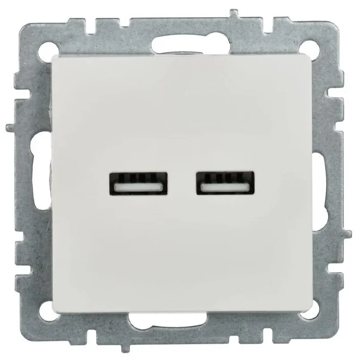 Розетка BRITE USB A+A 3.1А РЮ10-1-БрБ механизм бел. IEK BR-U21-D31-K01