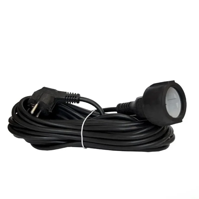 Удлинитель-шнур 1х10м с заземл. 16А IP20 ПВС 3х1 черн. DOMTOK 2360
