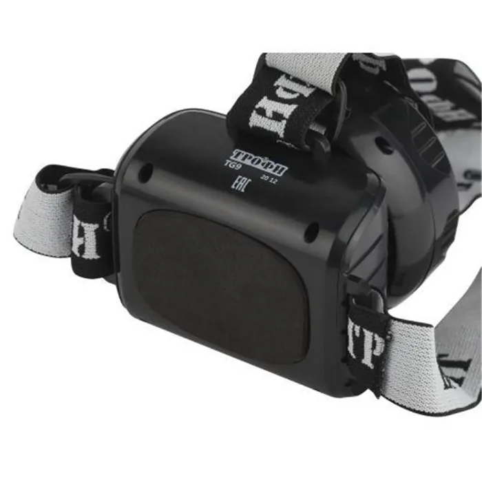 Фонарь аккумуляторный налобный TG9 9LED аккум. 4В 0.9А.ч ЗУ 220В (картон. упак.) Трофи C0045557