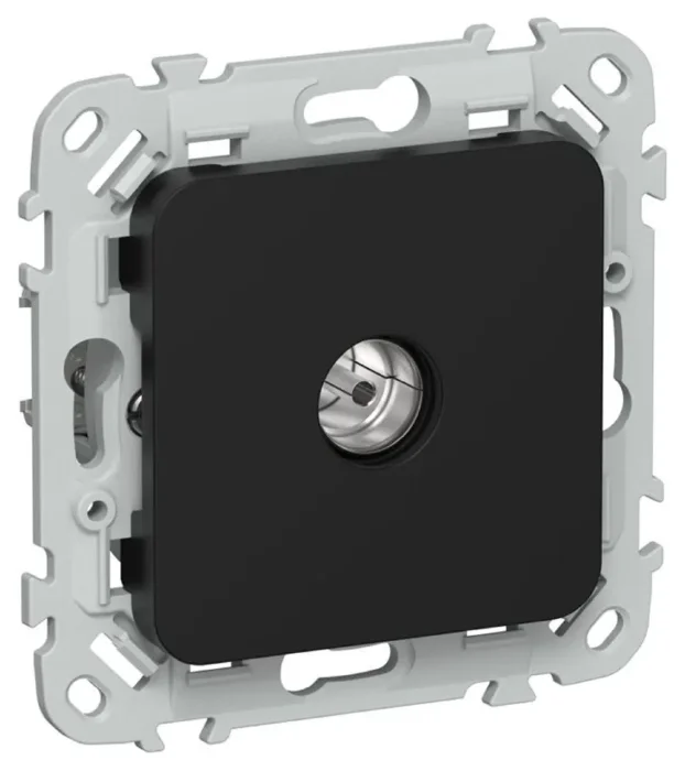 Розетка телевизионная проходная СП FLITE РТВм-1-1-2-ФлЧ тип M экранир. механизм черн. IEK FI-A13-P-K02