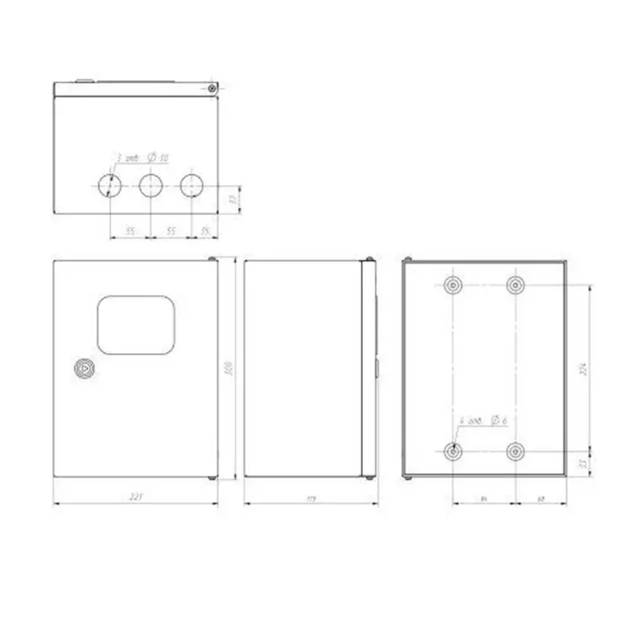 Корпус металлический ЩМПг (окно)-00 290х220х175 IP54 NO_SIMPLE_STM_SHMPg(okno)-00_IP54 ЭРА Б0041659