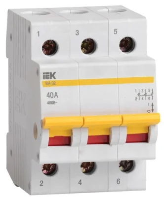Выключатель нагрузки (мини-рубильник) 3п 40А ВН-32 KARAT IEK MNV10-3-040