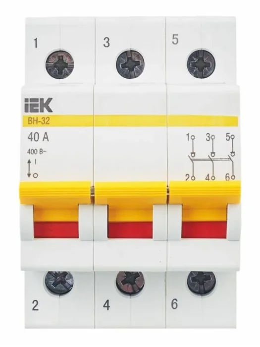 Выключатель нагрузки (мини-рубильник) 3п 40А ВН-32 KARAT IEK MNV10-3-040