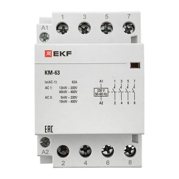 Контактор модульный КМ 63А 4NО 3 мод. 184-253В EKF km-3-63-40