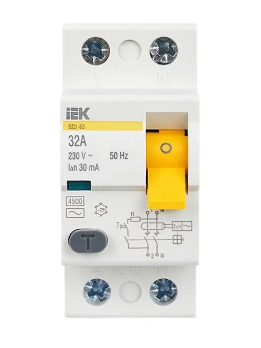 Выключатель дифференциального тока (УЗО) 2п 32А 30мА тип AC ВД1-63 KARAT IEK MDV10-2-032-030