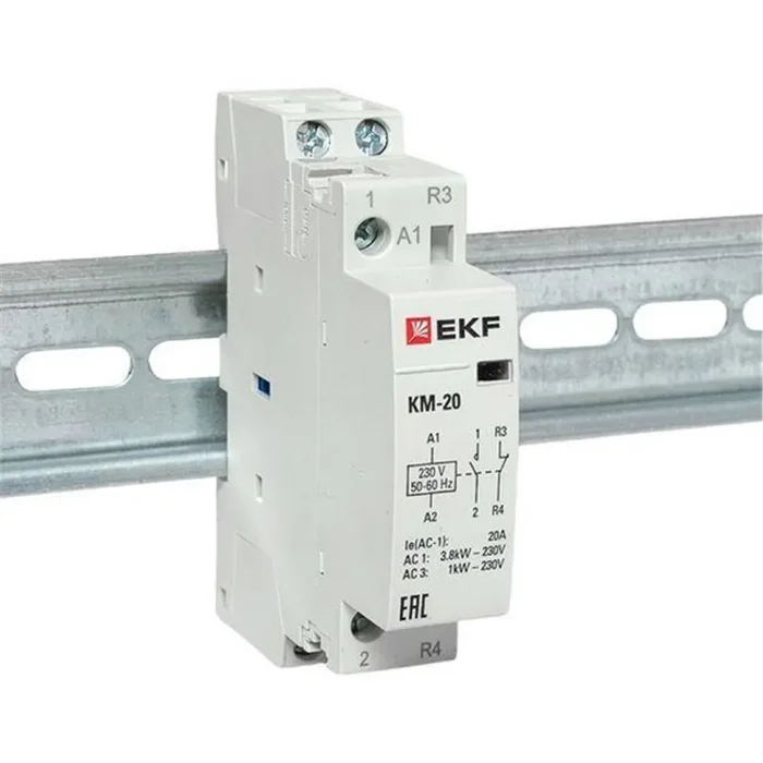 Контактор модульный КМ 20А NО+NC (1 мод.) EKF km-1-20-11