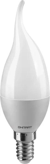 Лампа светодиодная 61 963 OLL-FC37-10-230-4K-E14-FR 10Вт свеча на ветру 4000К нейтр. бел. E14 1000лм 176-264В ОНЛАЙТ 61963