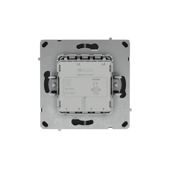 Переключатель 2-кл. KANT с подсветкой черн. уголь DKC 7012144