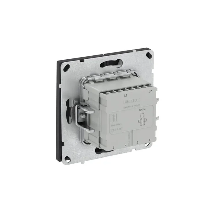 Переключатель 2-кл. KANT с подсветкой черн. уголь DKC 7012144