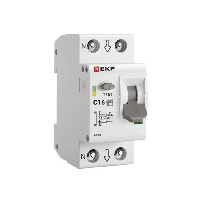Устройство защиты от дугового пробоя (УЗДП) 1P+N C 16А 6кА с авт. выкл. PROxima EKF afdd-2-16C-pro