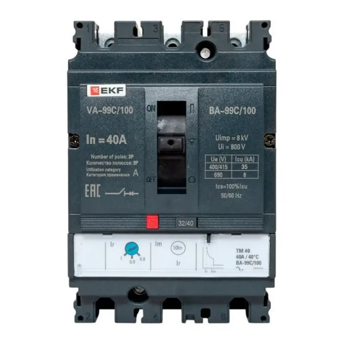 Выключатель автоматический 3п 100/40А 36кА ВА-99C Compact NS PROxima EKF mccb99C-100-40