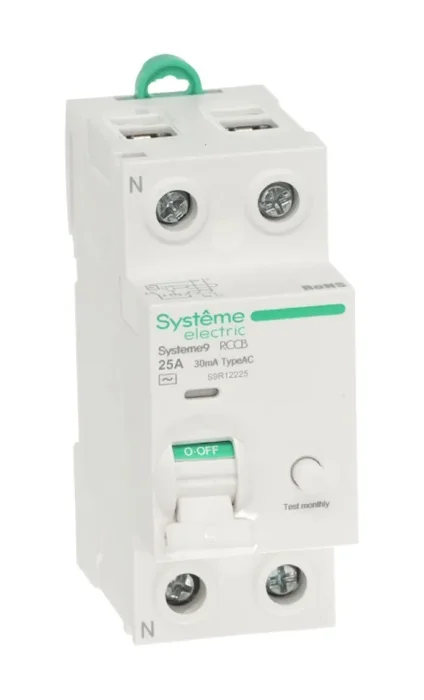Выключатель дифференциального тока 2п 25А 30мА тип AC Systeme9 230В SE S9R12225