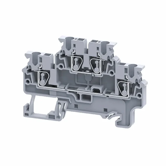 Клемма двухъярусная пружинная OptiClip CXDL-2.5-2L-I сер. КЭАЗ 289764