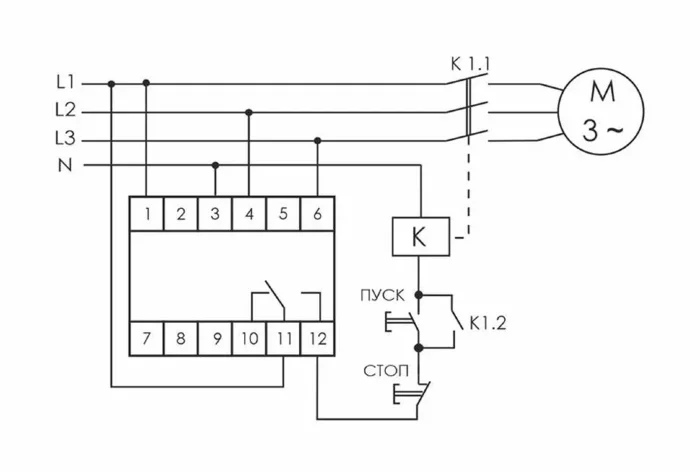 Реле контроля фаз CZF-310 (1 модуль; монтаж на DIN-рейке; 3х400/230+N 8А 1NO/NC IP20) F&F EA04.001.005