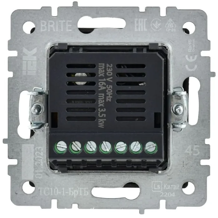 Термостат электронный с индик. BRITE СП IP20 ТС10-1-БрТБ темная механизм бронза IEK BR-RT11-K45