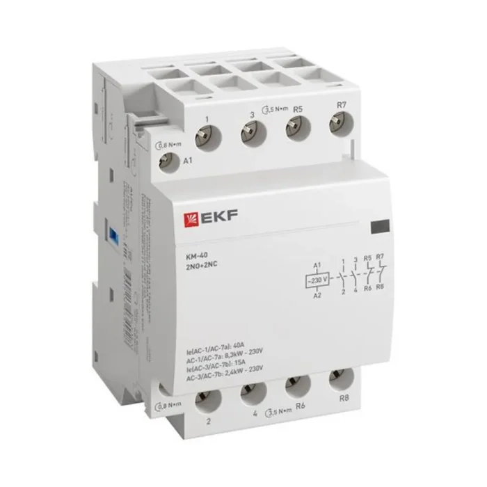 Контактор модульный КМ 40А 2NО+2NC (3 мод.) PROxima EKF km-3-40-22