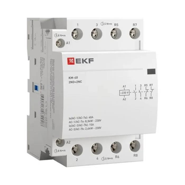 Контактор модульный КМ 40А 2NО+2NC (3 мод.) PROxima EKF km-3-40-22