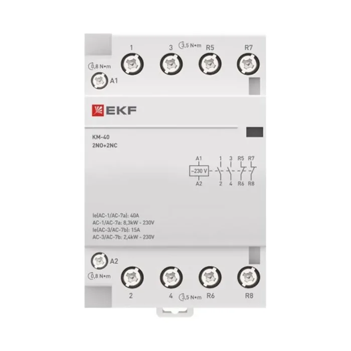 Контактор модульный КМ 40А 2NО+2NC (3 мод.) PROxima EKF km-3-40-22