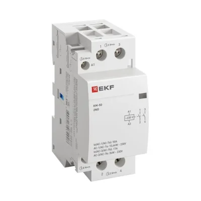 Контактор модульный КМ 50А 2NО (2 мод.) EKF km-2-50-20