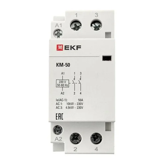 Контактор модульный КМ 50А 2NО (2 мод.) EKF km-2-50-20