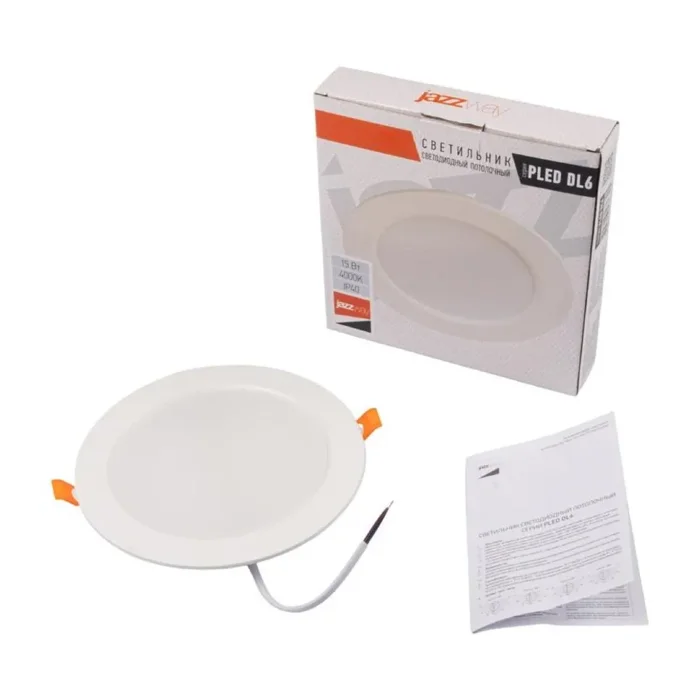 Светильник светодиодный PLED DL6 WH Downlight 15Вт 4000К IP40 ДВО встраив. Pro JazzWay 5036345